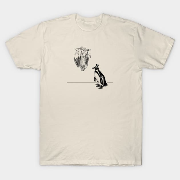 Sherlock Bat and Prof. Penguin T-Shirt by EightUnder